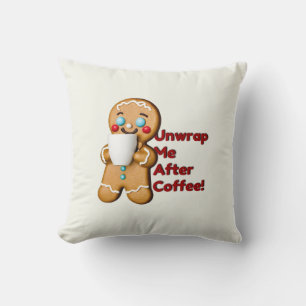 Gingerbread Coffee Lover Throw Pillow