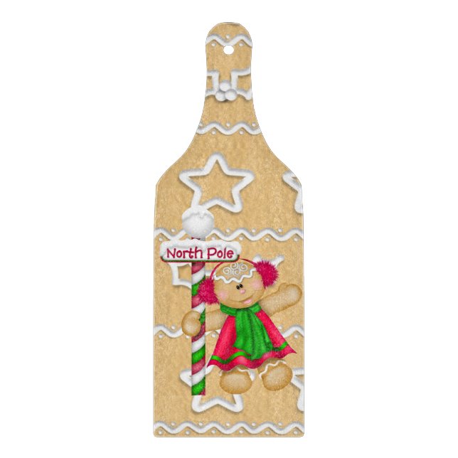 Gingerbread cokie glass cutting paddle cutting board (Front)