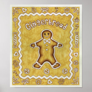 Gingerbread Cookie Art Print Poster