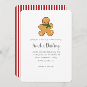 Gingerbread Cookie Baby Shower Invitation