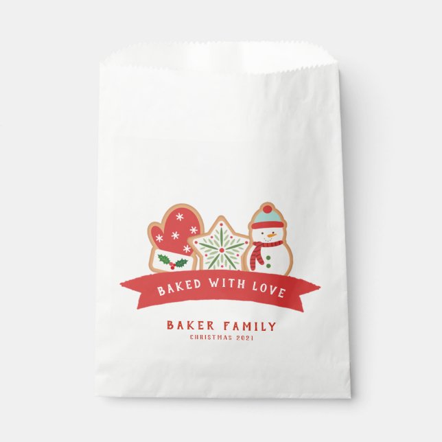 Gingerbread  Cookie | Baked with Love Favour Bag (Front)