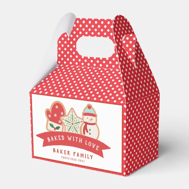 Gingerbread  Cookie | Baked with Love  Favour Box (Front Side)