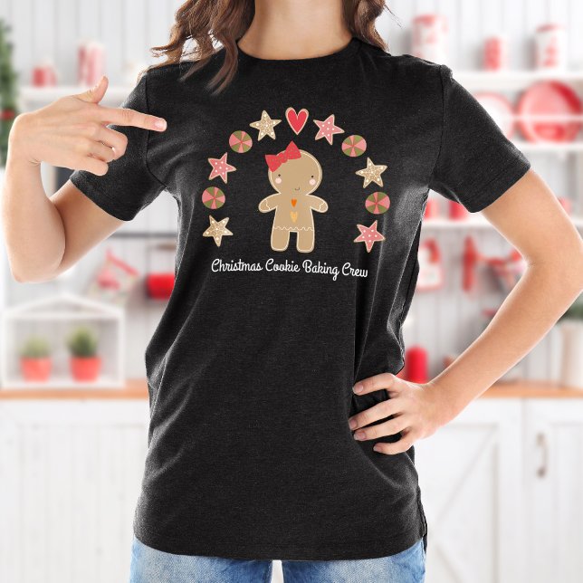 Gingerbread Cookie Baking Crew Cute Girl Holiday T-Shirt (Creator Uploaded)