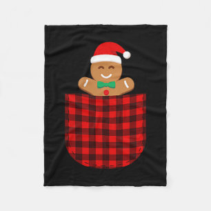 Gingerbread Cookie Buffalo Red Plaid Cket Christma Fleece Blanket