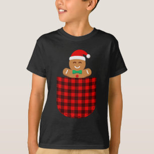 Gingerbread Cookie Buffalo Red Plaid Cket Christma T-Shirt