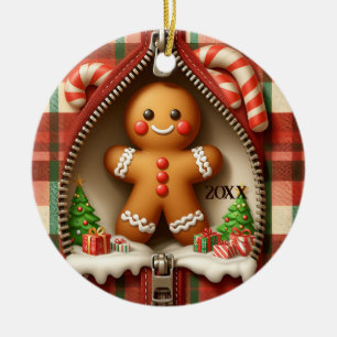 Gingerbread Cookie Ceramic Tree Decoration