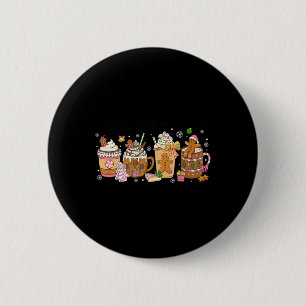 Gingerbread Cookie Christmas Coffee Cups Latte Dri 6 Cm Round Badge