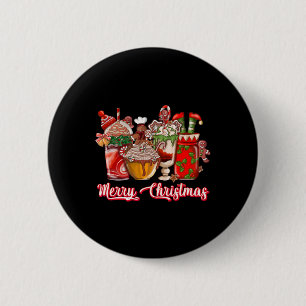 Gingerbread Cookie Christmas Coffee Cups Latte Dri 6 Cm Round Badge