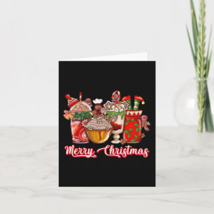 Gingerbread Cookie Christmas Coffee Cups Latte Dri Card