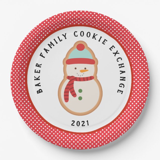 Gingerbread  Cookie | Christmas Cookie Exchange Pa Paper Plate (Front)