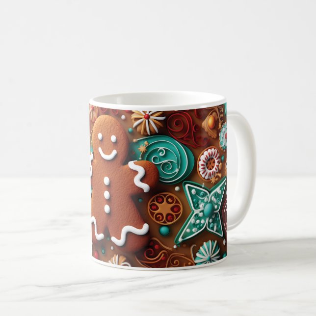 Gingerbread Cookie Christmas Holiday Mug (Front Right)