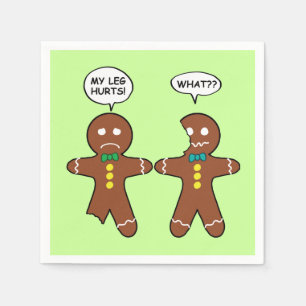 Gingerbread Cookie Christmas Humour Napkin