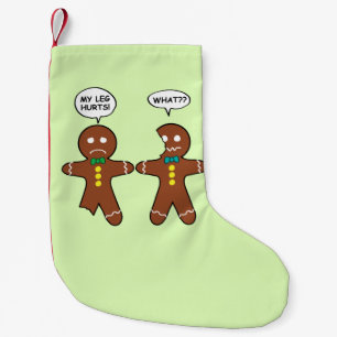 Gingerbread Cookie Christmas Humour Small Christmas Stocking
