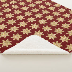Gingerbread Cookie Christmas Sherpa Throw Blanket
