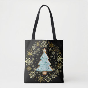 Gingerbread Cookie, Christmas Tree Tote Bag