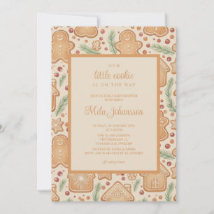 Gingerbread Cookie Christmas Winter Baby Shower Invitation