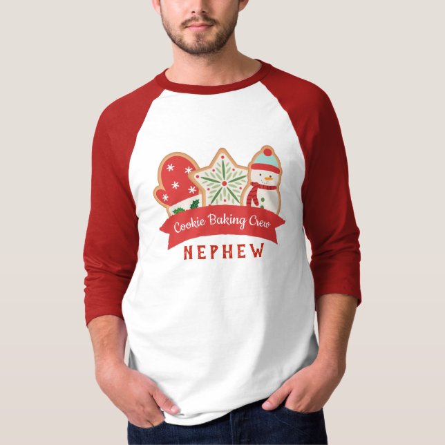 Gingerbread  Cookie | Cookie Baking Crew Nephew T-Shirt (Front)