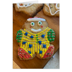 Gingerbread cookie decorated Christmas card