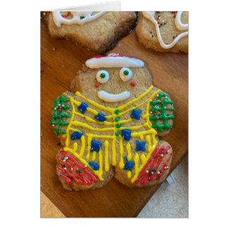 Gingerbread cookie decorated Christmas card