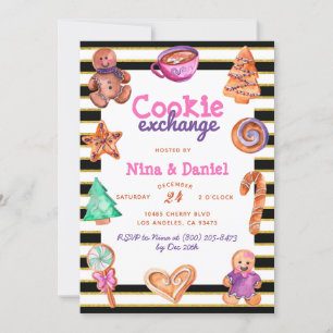 Gingerbread Cookie Exchange Christmas Invitation