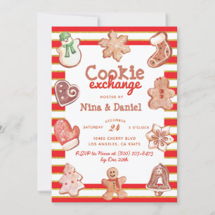 Gingerbread Cookie Exchange Christmas Invitation