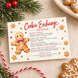 Gingerbread Cookie Exchange Christmas Party Detail Enclosure Card