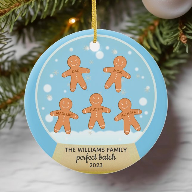 Gingerbread Cookie Family Personalised Ornament (Creator Uploaded)