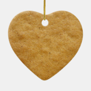 Gingerbread cookie heart shaped - cinnamon ceramic tree decoration