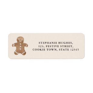 Gingerbread Cookie Holiday Return Address