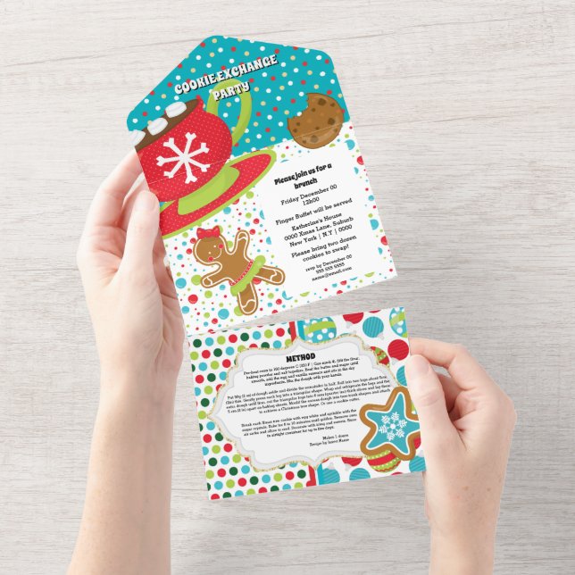 Gingerbread cookie hot cocoa santa recipe card (Tearaway)