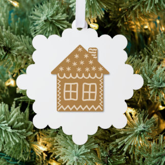 Gingerbread Cookie House Tree Decoration Card