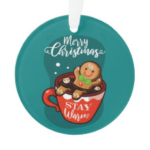 Gingerbread Cookie in a mug Adorno acrílico