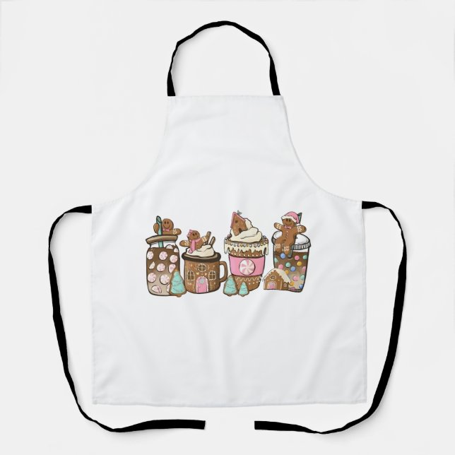 Gingerbread Cookie In Hot Cocoa Christmas Lovers  Apron (Front)