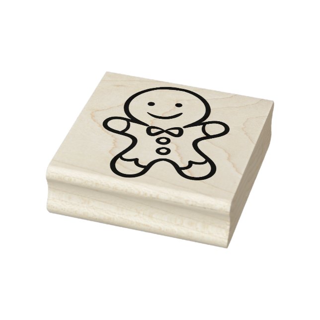 Gingerbread Cookie Man Christmas Rubber Stamp (Stamp)