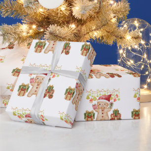 Gingerbread Cookie Man Christmas Wrapping Paper
