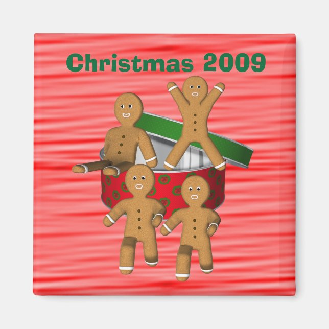 Gingerbread Cookie Men Christmas Holiday Funny Magnet (Front)