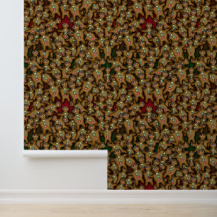Gingerbread Cookie Pattern Wallpaper