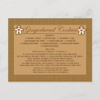 gingerbread cookie recipe cards