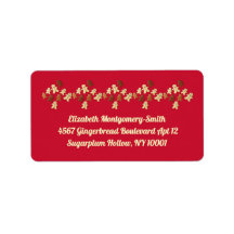Gingerbread Cookie Red Holiday Return Address