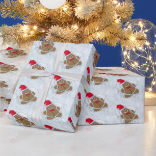 Gingerbread Cookie Snow Angel Wrapping Paper