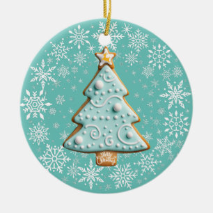 Gingerbread Cookie, White Christmas Tree Ornament
