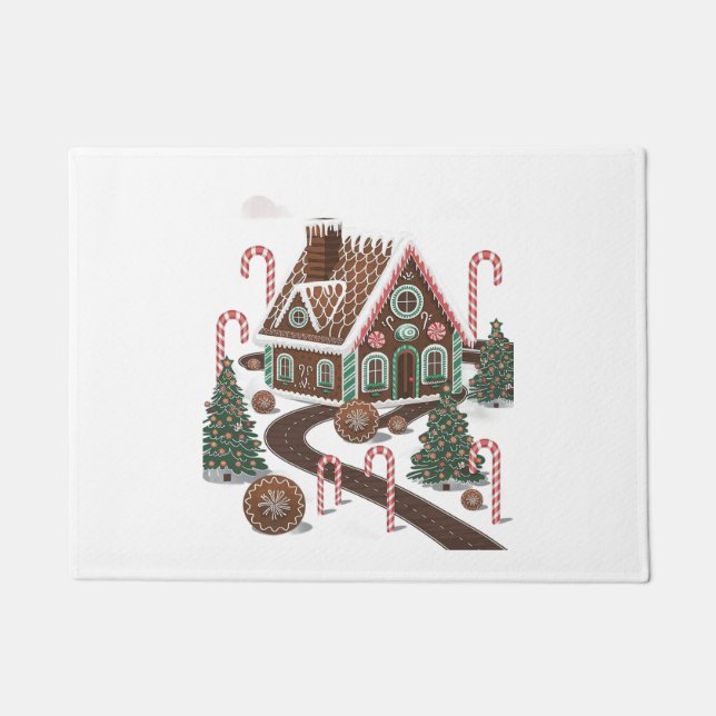 Gingerbread Cookie Wonderland Doormat (Front)