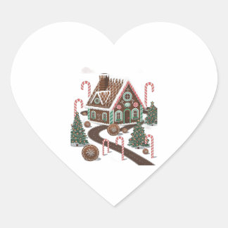 Gingerbread Cookie Wonderland Heart Sticker