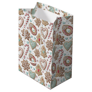 Gingerbread Cookies and Candy Canes Christmas Medium Gift Bag