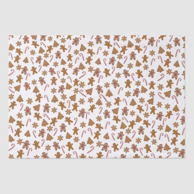 Gingerbread Cookies and Candy Canes  Tissue Paper (Front)