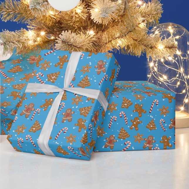 Gingerbread Cookies and Candy Canes  Wrapping Paper (Holidays)