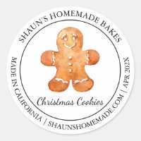 Gingerbread Cookies Baking Modern label