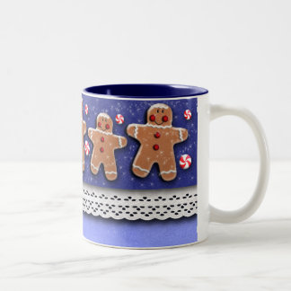 Gingerbread  Cookies Candies Sprinkles Blue Two-Tone Coffee Mug