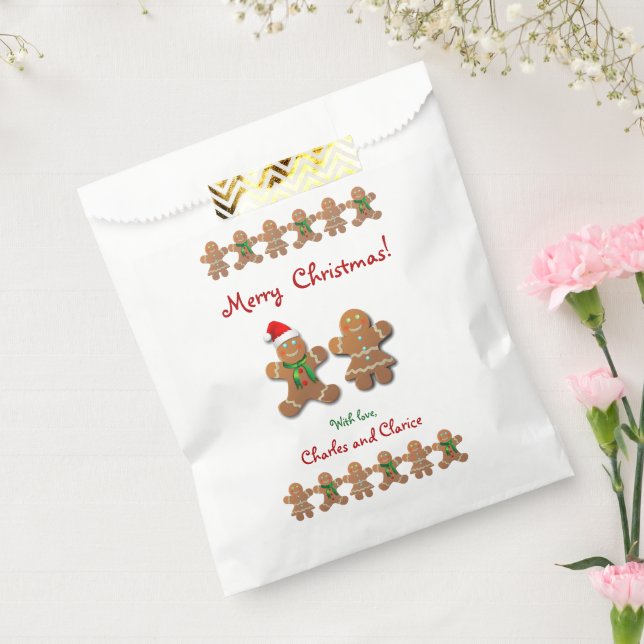 Gingerbread Cookies Celebrating Christmas Favour Bags (Sealed)