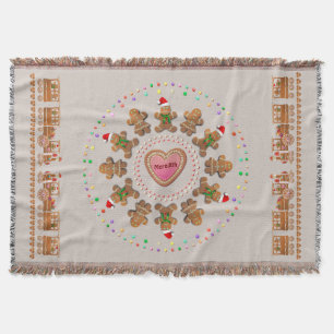 Gingerbread Cookies Celebrating Christmas Throw Blanket